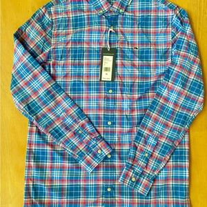 NWT Vineyard Vines  YXL  (18) Blue Plaid Shirt perfect condition